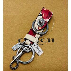 COACH CZ088 Womens Trigger Snap Bag Charm Valet Keychain FOB Cherries Cherry NWT